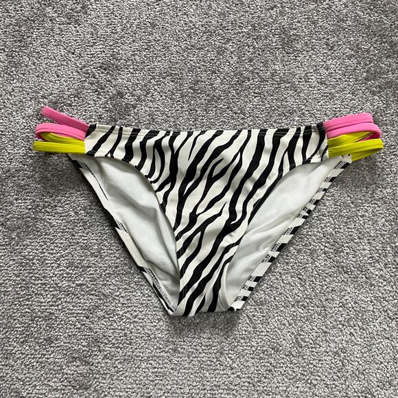 Guess USA Swimwear Bikini Bottom Women Large Multicolor Zebra Side Strap Beach - Picture 1 of 9
